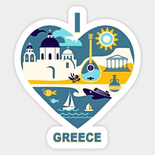 I Love Greece Sticker